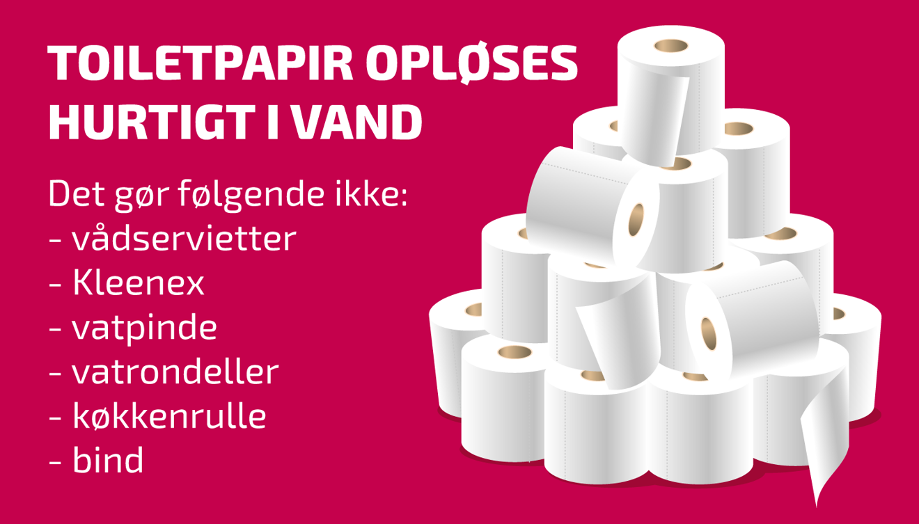 Toiletpapir er det eneste, der opløses hurtigt i vand